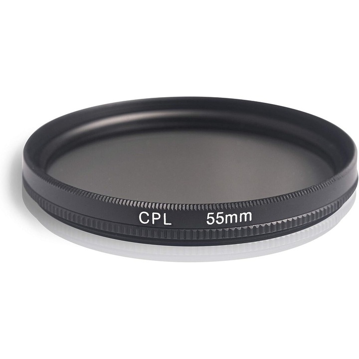 Filtru de polarizare circulara(CPL) Slim de 55mm, design subtire, sticla japoneza, pentru camera