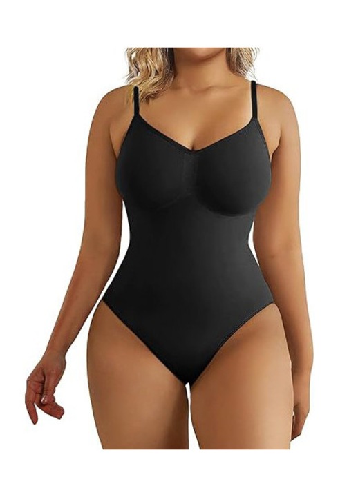 Body modelator fara cusaturi, control al material elastic, negru, Negru