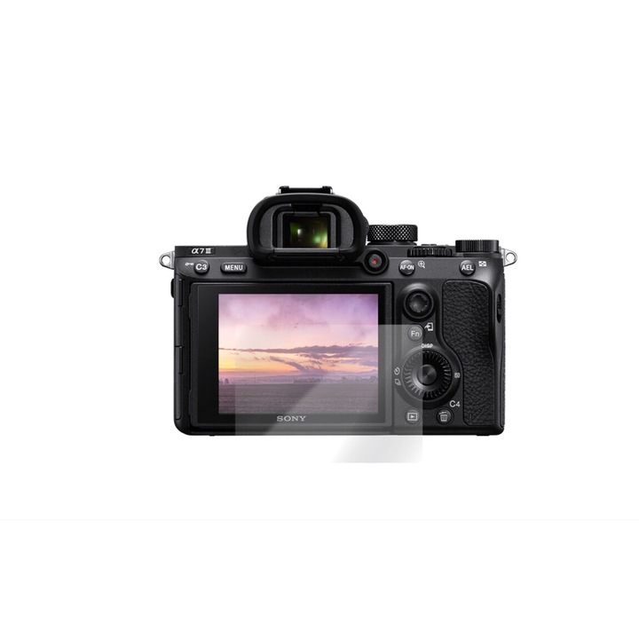 9H edzett üveg képernyővédő Sony Alpha A7 III, A7 II készülékhez, maximális átlátszóság, 0,3 mm