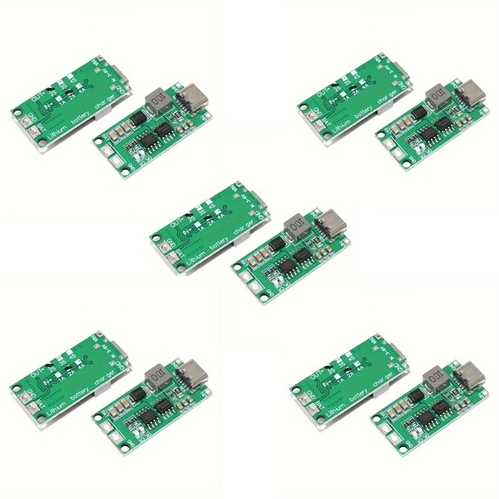 Modul de incarcare BMS 2S 2A pentru baterii Li-Ion 18650, set de 5 bucati, 8.4V