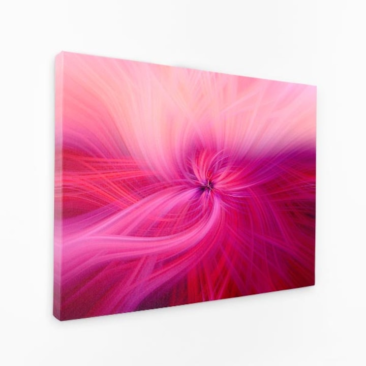 Картина върху платно - Вихрушка от розова светлина, спираловиден вихър - 70x50 см