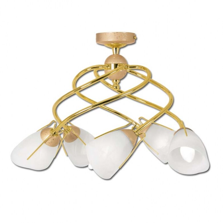 Lustra LIS Rondo, 5x40w, auriu perlat