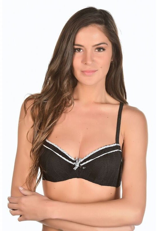 Sutien negru cu burete si plasa