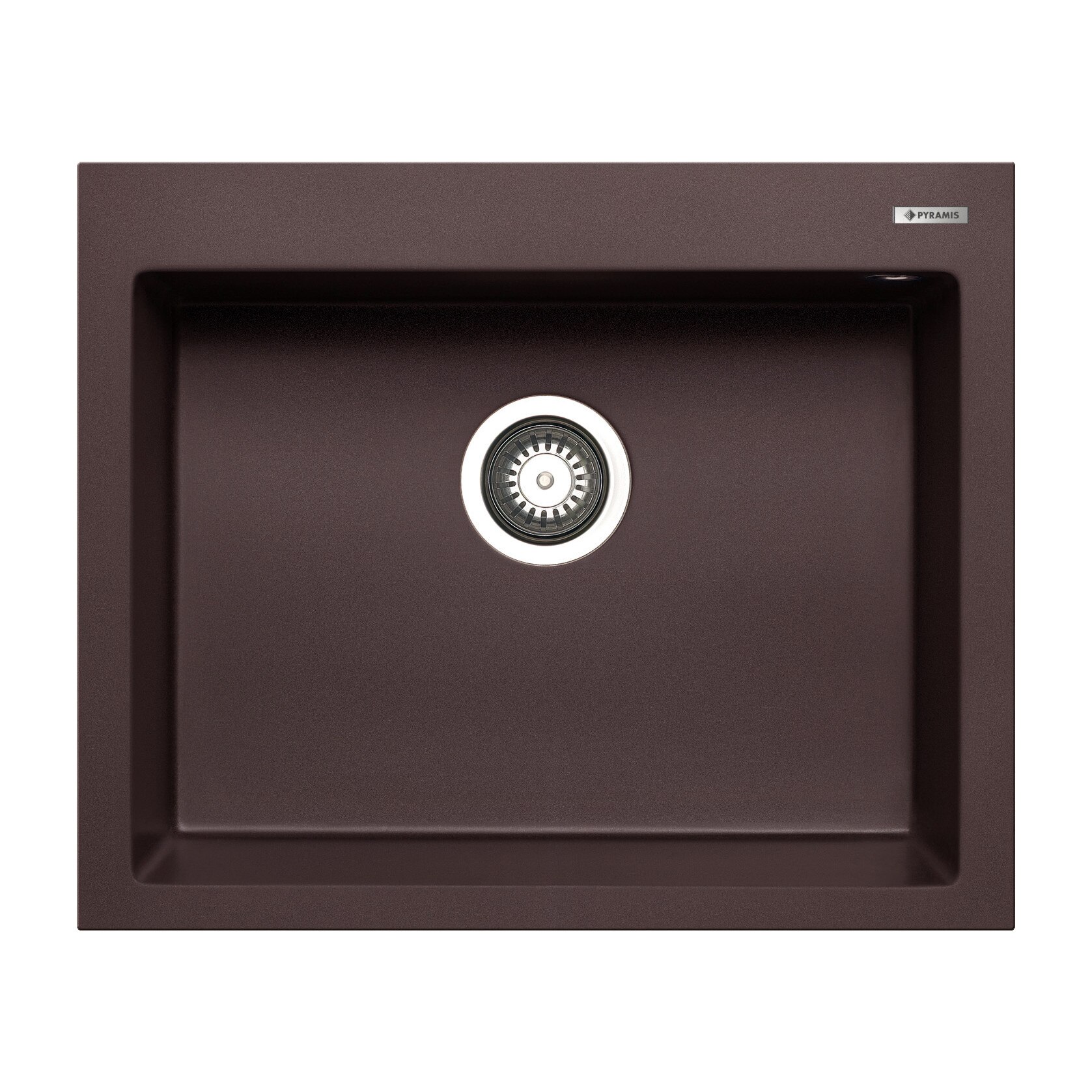 Chiuveta bucatarie Pyramis ISTROS 610x500 1B, adancime 200mm, montare pe blat, Pyragranite Chocolate