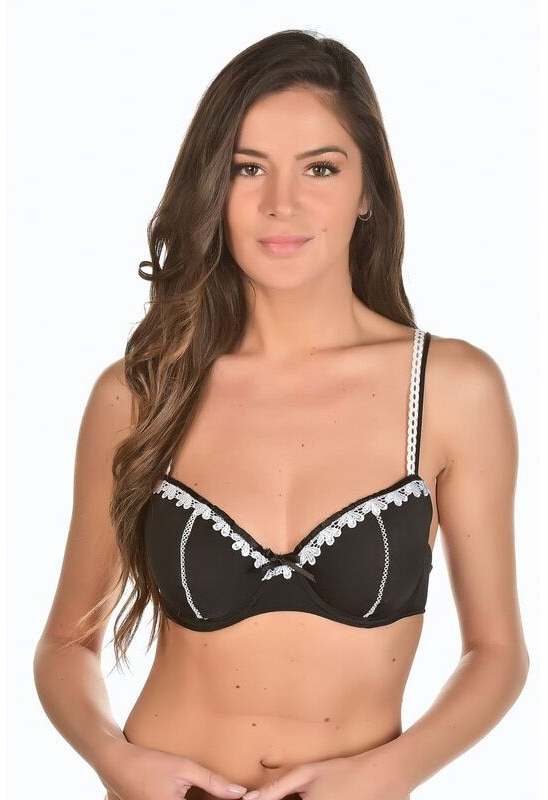 Sutien negru cu burete si armatura, Negru