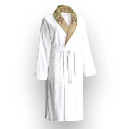 Халат за баня Aglika Silk шал яка с дигитален печат на яката - eMAG.bg
