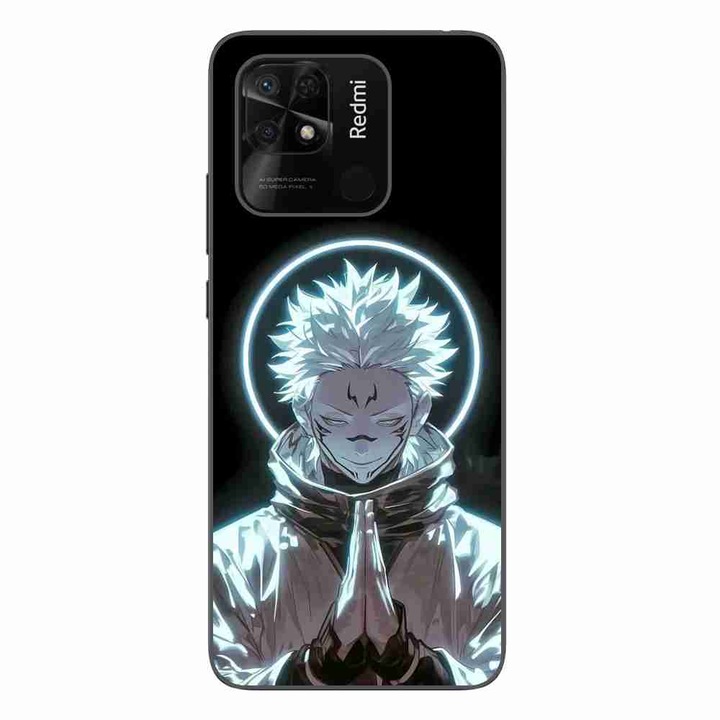 A tok kompatibilis a Xiaomi Redmi 10C szilikongél Tpu Pattern Jujutsu Kaisen Sukuna termékkel