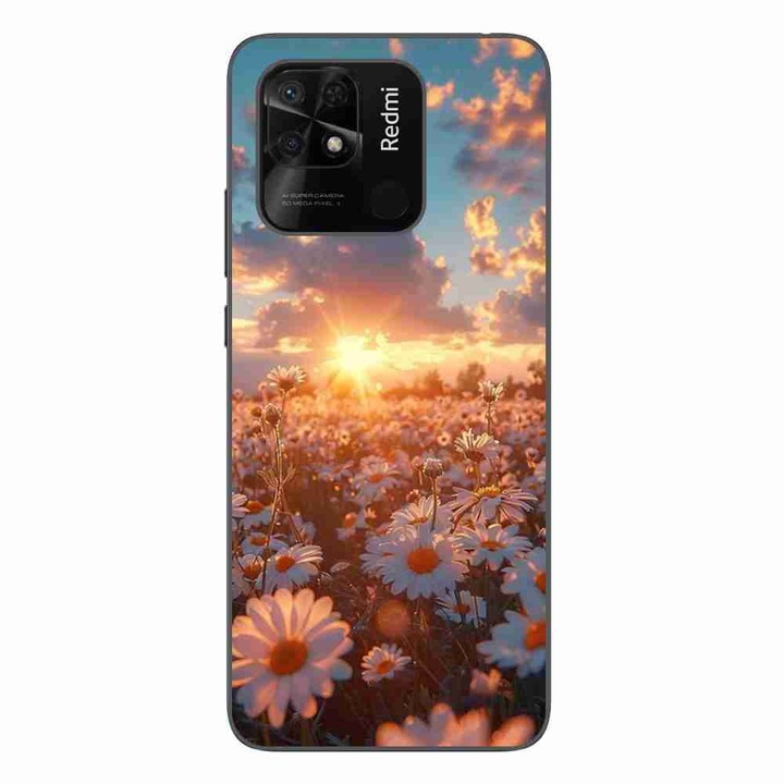 A tok kompatibilis a Xiaomi Redmi 10C Silicone Gel Tpu Sunrise Pattern with Flowers termékkel