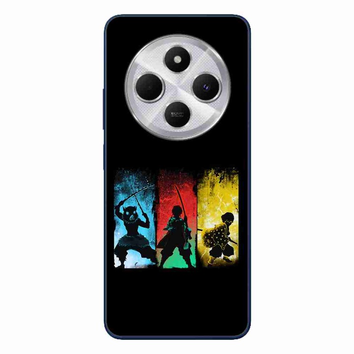 A tok kompatibilis a Xiaomi Redmi 14C Silicone Gel Tpu Demon Slayer Team Pattern mintával