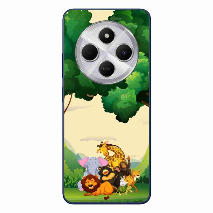 A tok kompatibilis a Xiaomi Redmi 14C Silicone Gel Tpu Jungle Animal Pattern termékkel