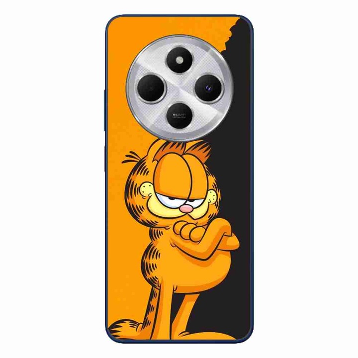 Кейс съвместим с Xiaomi Redmi 14C Silicon Gel Tpu Модел Garfield Black and Orange