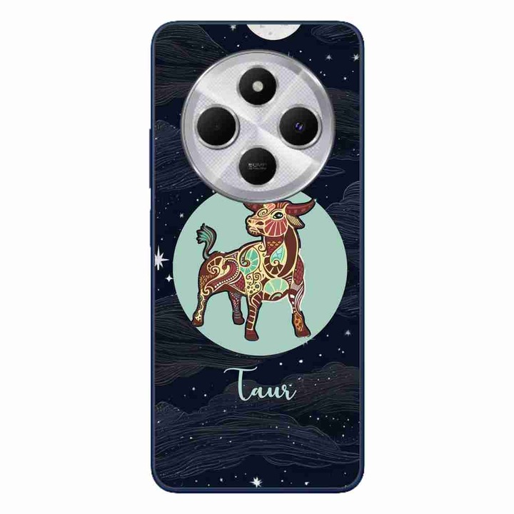 A tok kompatibilis a Xiaomi Redmi 14C Silicone Gel Tpu Taurus horoszkóp mintával