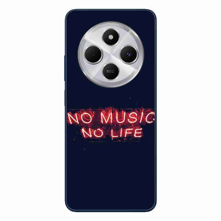 A tok kompatibilis a Xiaomi Redmi 14C Silicon Gel Tpu Model No Music No Life modellel