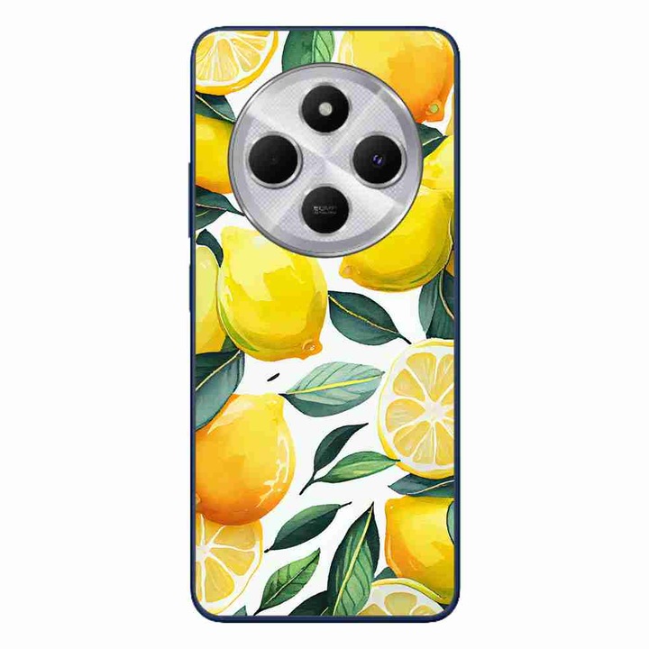 A tok kompatibilis a Xiaomi Redmi 14C Silicone Gel Tpu Model Lemons Pattern mintával
