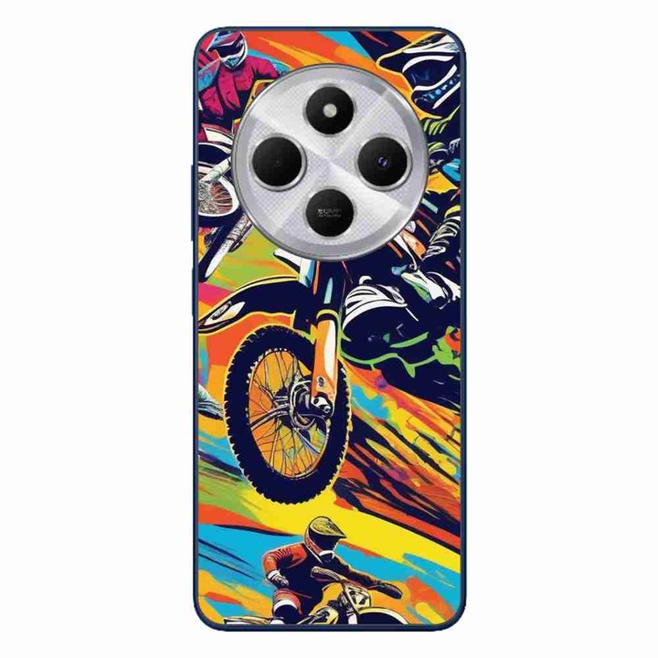 A tok kompatibilis a Xiaomi Redmi 14C Silicone Gel Tpu Motocross Pop Art mintával
