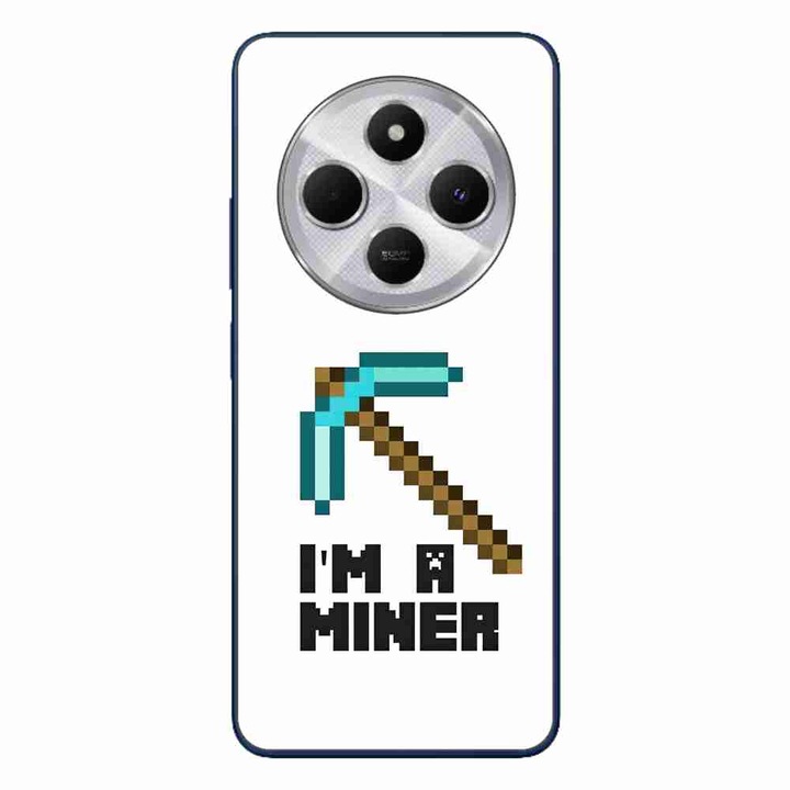 A tok kompatibilis a Xiaomi Redmi 14C Silicon Gel Tpu Minecraft Miner mintával