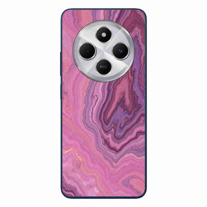 A tok kompatibilis a Xiaomi Redmi 14C Silicone Gel Tpu Pattern Pink Quartz Marble termékkel