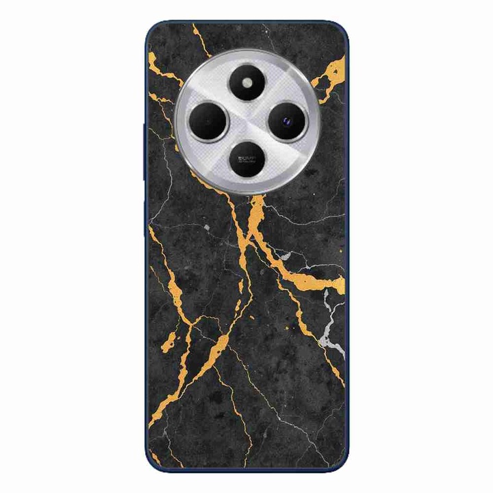 A tok kompatibilis a Xiaomi Redmi 14C Silicon Gel Tpu Model Noir Gold Marble modellel