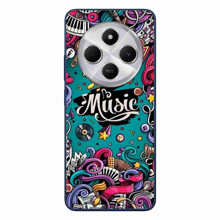 A tok kompatibilis a Xiaomi Redmi 14C Silicone Gel Tpu Pattern Pop Art Music termékkel