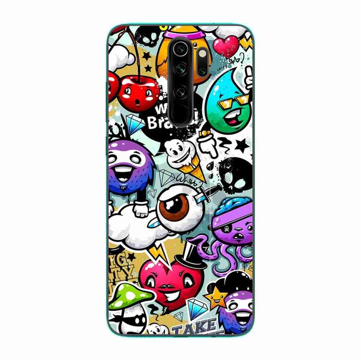 Калъф, съвместим с Xiaomi Redmi Note 8 Pro Silicone Gel Tpu Pattern Pop Art Graffiti