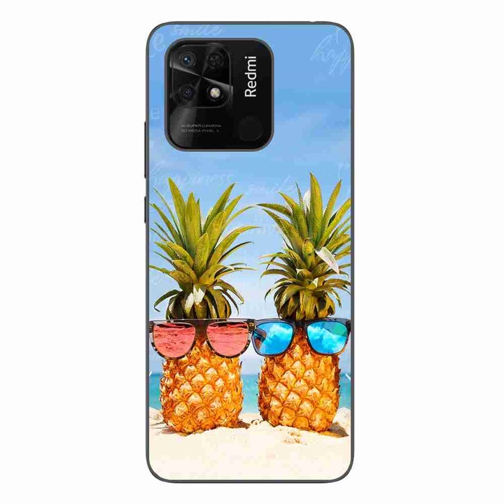 Кейс, съвместим с Xiaomi Redmi 10C Silicone Gel Tpu Модел Beach Pinneaples