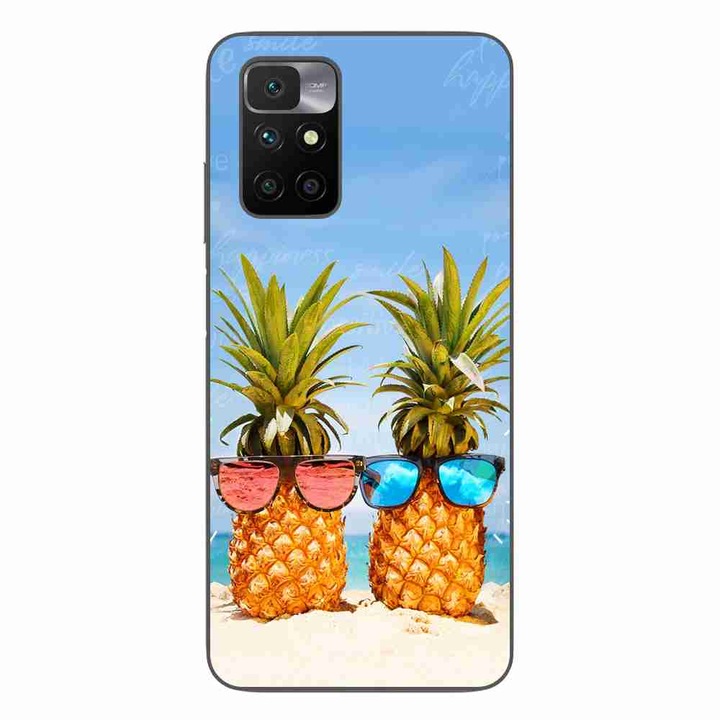 Кейс, съвместим с Xiaomi Redmi 10 Silicone Gel Tpu Модел Beach Pinneaples