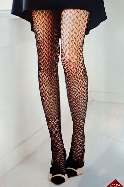 Dres din plasa dublata, ochiuri medii, neregulate, Sarah Borghi Joanna, Negru, S-M