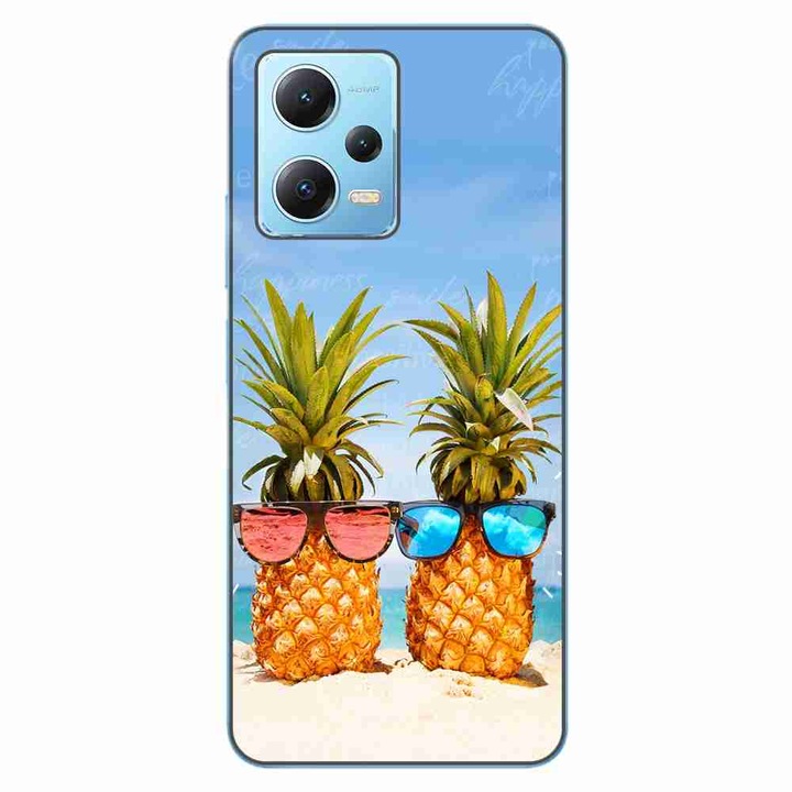 A tok kompatibilis a Xiaomi Redmi Note 12 5G Szilikon Gel Tpu Model Beach Pinneaples modellel