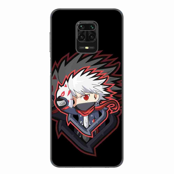 A tok kompatibilis a Xiaomi Redmi Note 9 Pro Silicone Gel Tpu Pattern Naruto Kakashi Anbu-val
