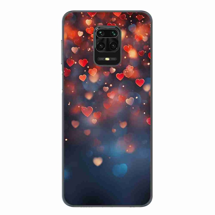 A tok kompatibilis a Xiaomi Redmi Note 9 Pro Silicone Gel Tpu Pattern Valentin Cards Vintage kártyákkal