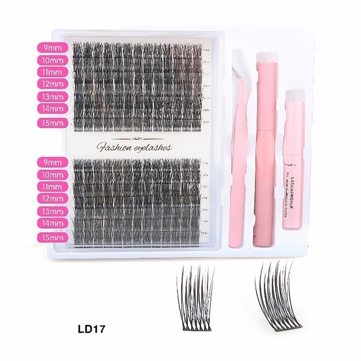 Kit extensii gene DIY, 182 gene, 30D+40D, 9-16mm, cu accesorii