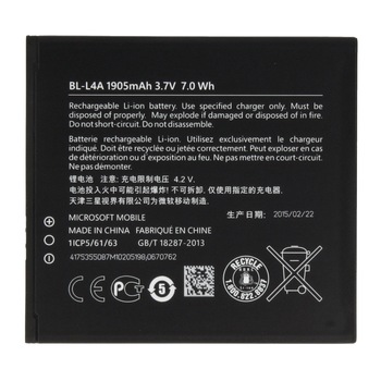 Acumulator Microsoft Battery BL-L4A Li-Ion 1905mAh pentru Microsoft Lumia 535, Lumia 535 Dual SIM, Bulk Acumulator Microsoft Battery BL-L4A Li-Ion 1905mAh pentru Microsoft Lumia 535, Lumia 535 Dual SIM, Bulk