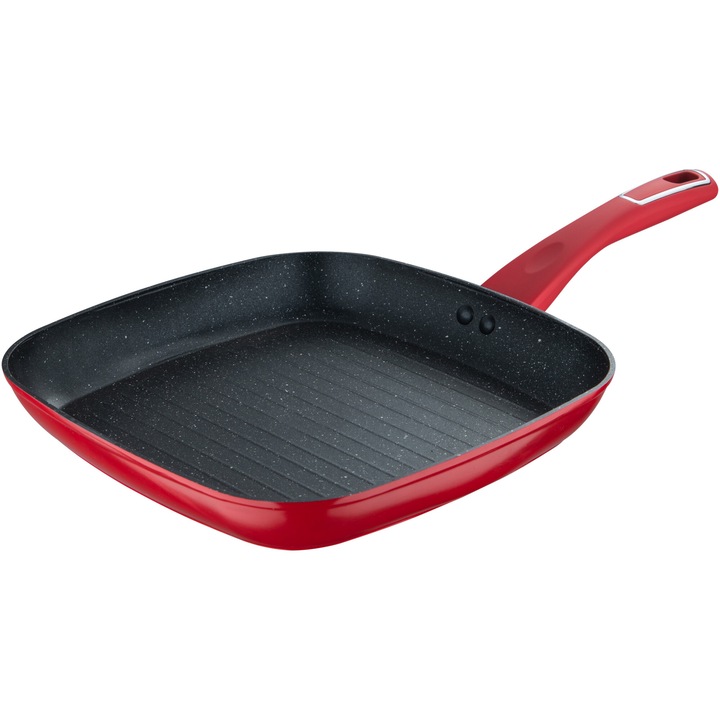 Tigaie grill Bergner Red line, aluminiu forjat, inductie, 28 cm