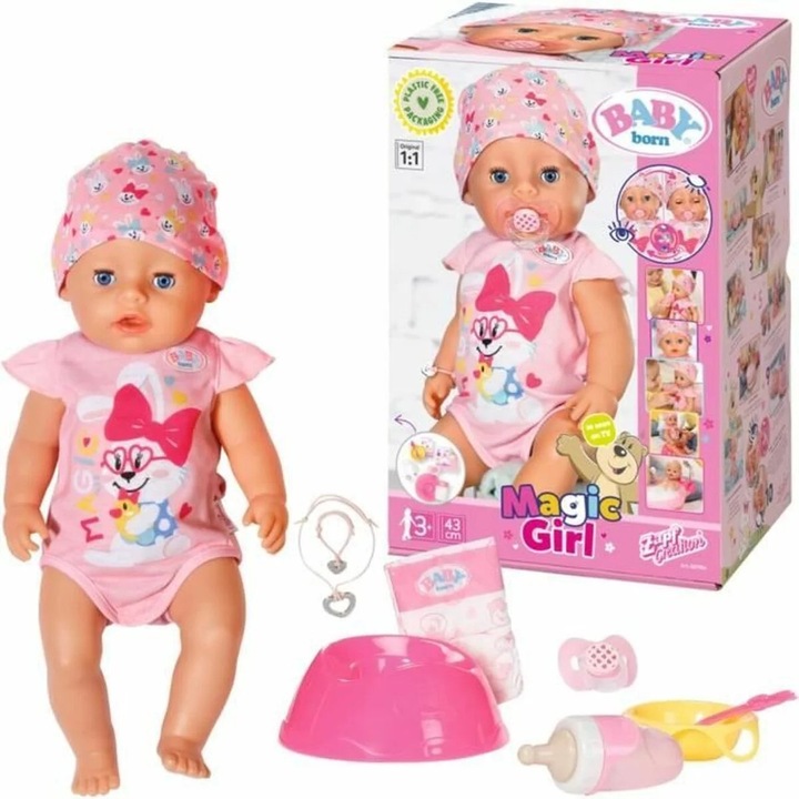 Кукла Baby Born Magic Girl за деца над 3 години, Многоцветна