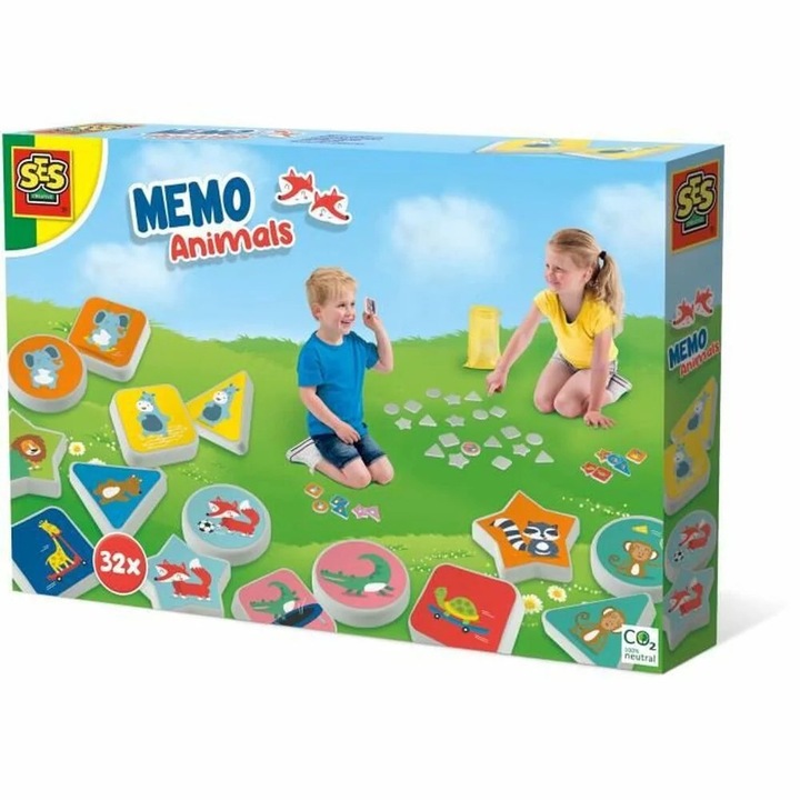 Комплект образователни игри SES Creative Domino Animal Memos, многоцветен, 1 част, препоръчва се за 3+ години