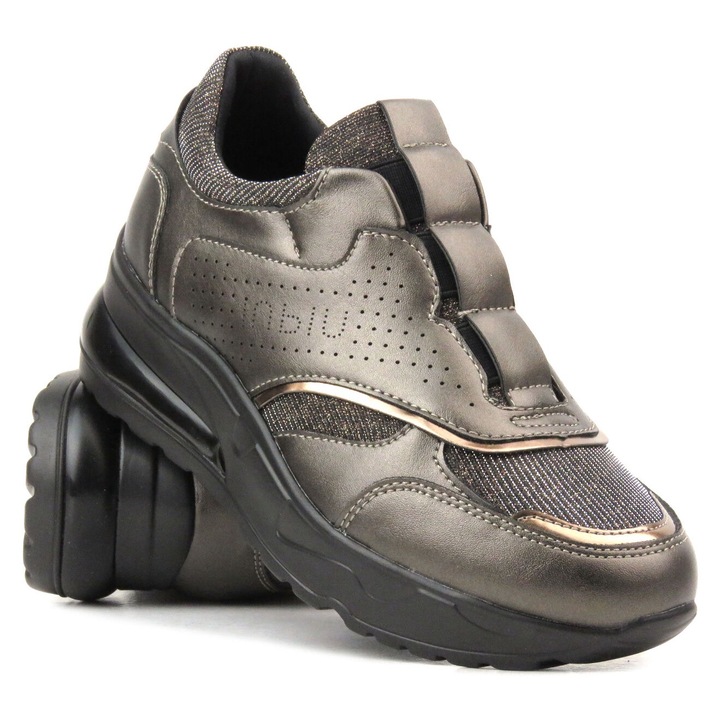 Tenisi dama, INBLU, slip-on, maro, piele ecologica