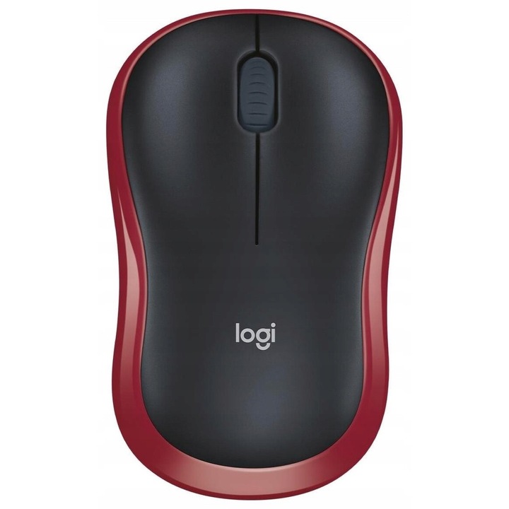 Logitech M185 vezeték nélküli egér, 1000 dpi, piros színű, USB 2,4 GHz