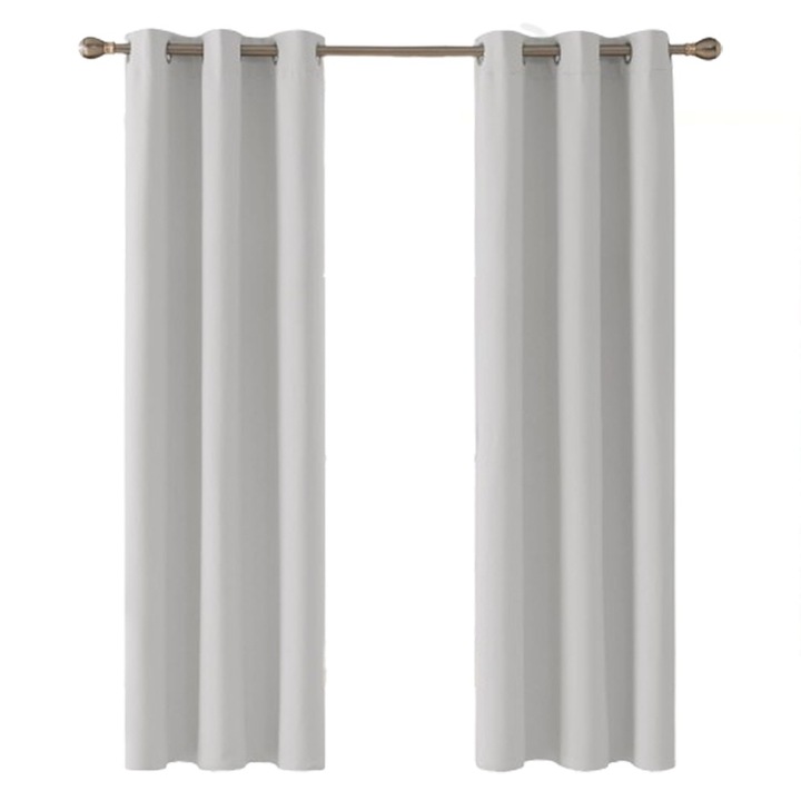 Set 2 perdele blackout termice, 200 x 210 cm, gri inchis, pentru living