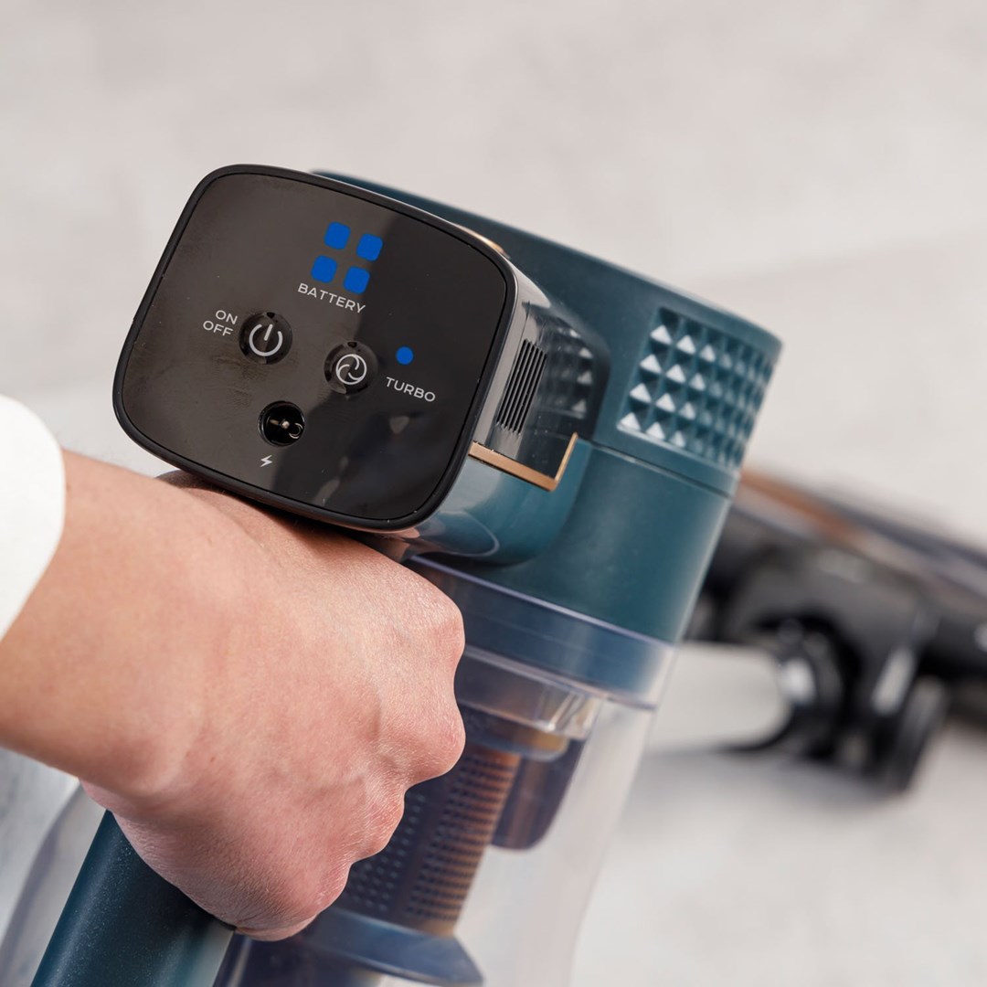 Aspirator fara fir Taurus Homeland Ideal, 150W, 3 etape filtrare, negru-albastru, 500ml