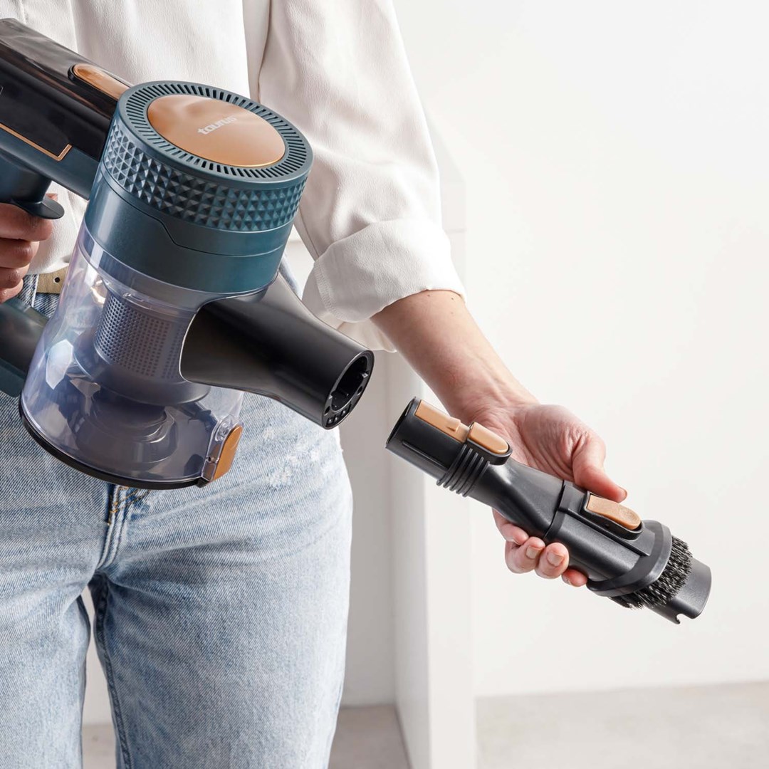 Aspirator fara fir Taurus Homeland Ideal, 150W, 3 etape filtrare, negru-albastru, 500ml