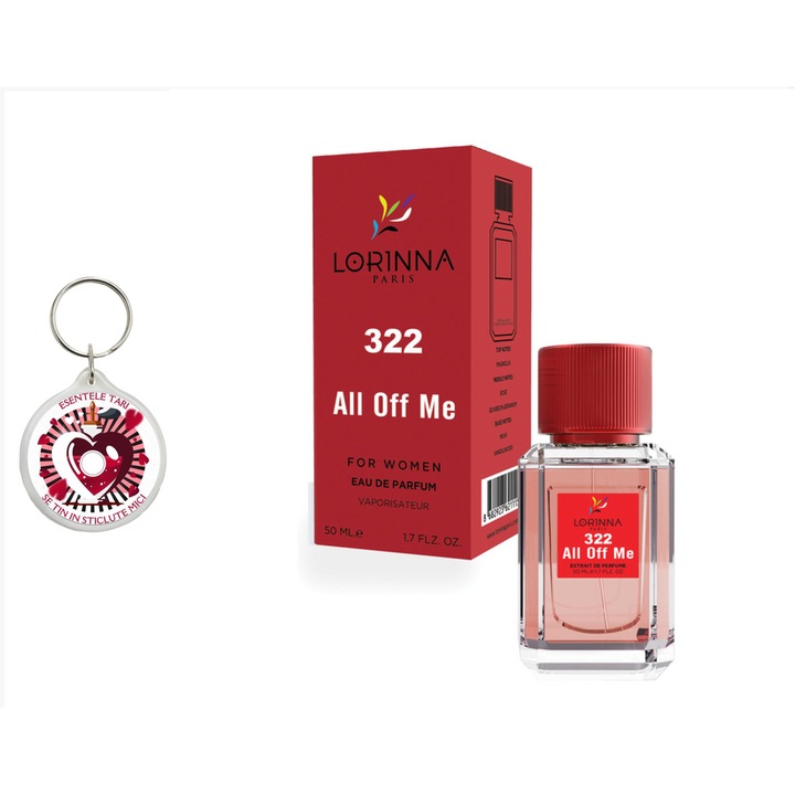 Set Apa de Parfum Lorinna Paris Parfum All of Me, de dama, 50 ml si breloc esentele tari se tin in sticlute mici
