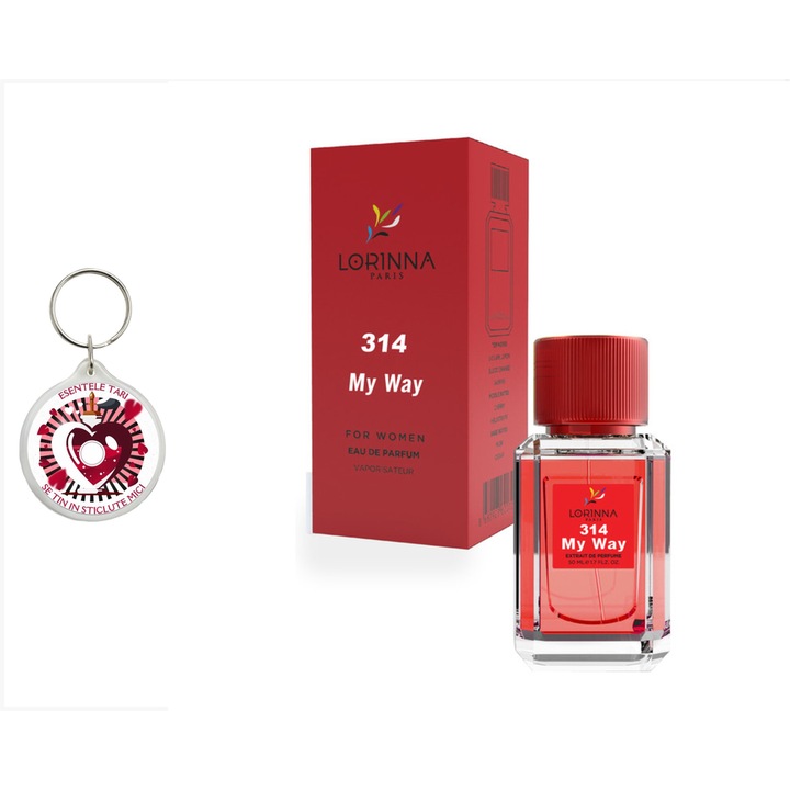 Set Apa de Parfum Lorinna Paris Parfum Your Way, de dama, 50 ml si breloc esentele tari se tin in sticlute mici