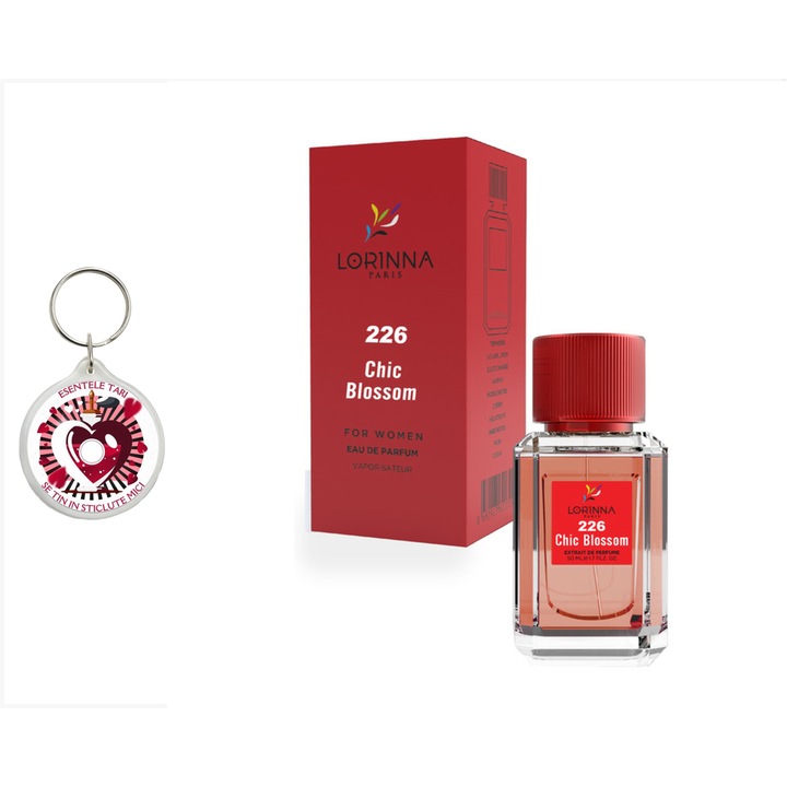 Set Apa de Parfum Lorinna Paris Parfum Chic Blossom, 50 ml, de dama si breloc esentele tari se tin in sticlute mici