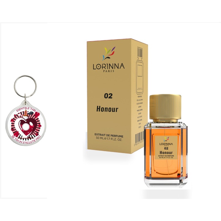 Set Extract de Parfum Lorinna Paris Parfum Honour, 50 ml, de dama si breloc esentele tari se tin in sticlute mici