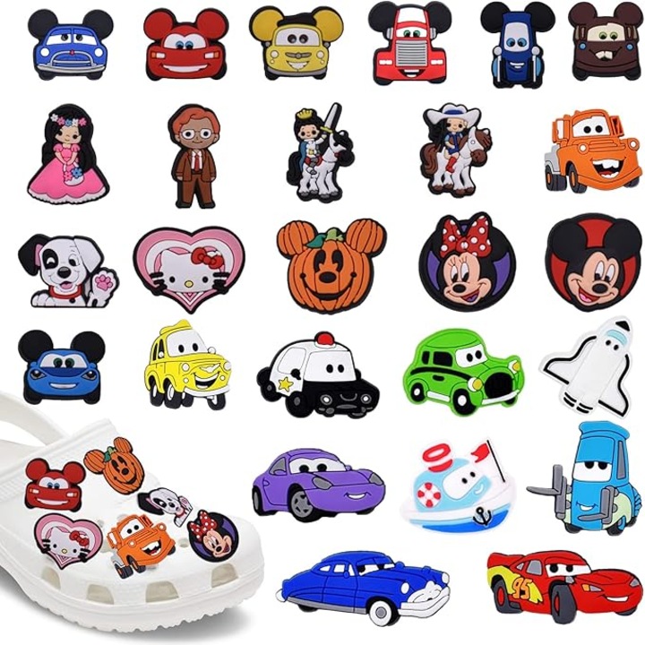 Комплект 26 игли за аксесоари за сабо Crocs, гумени, многоцветни