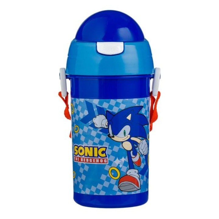Sticla Apa Pop Up Albastra Sonic 500ml