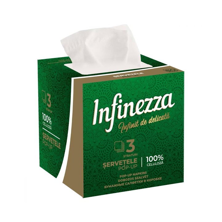Infinezza Servetele Pop Up Cutie CUB 3 straturi 80 Buc/Set