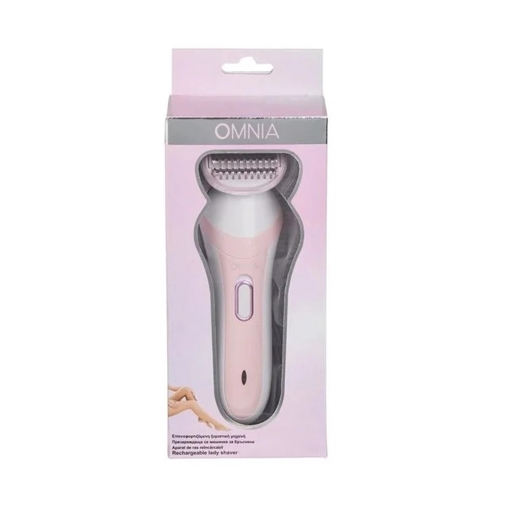 Aparat de Ras Electric, Reincarcabil, cu Lama cu Tehnologie Tripla, 16cm, alb/roz