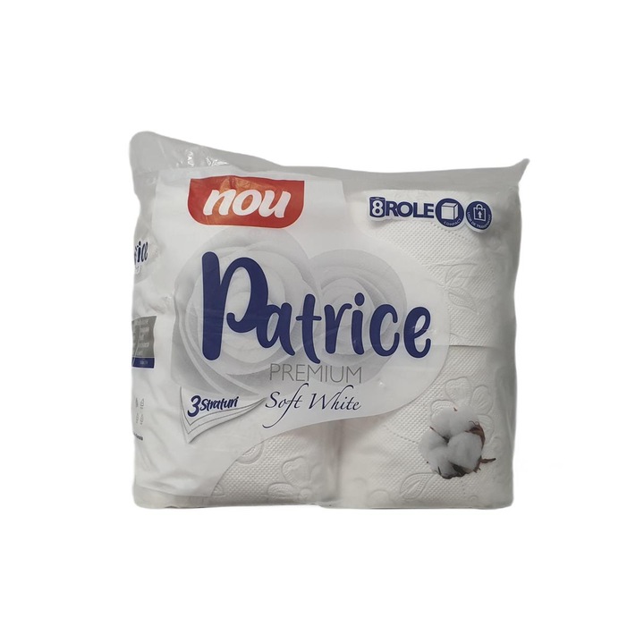 Patrice Hartie Igienica Premium 3 straturi 8Buc/Set Soft White