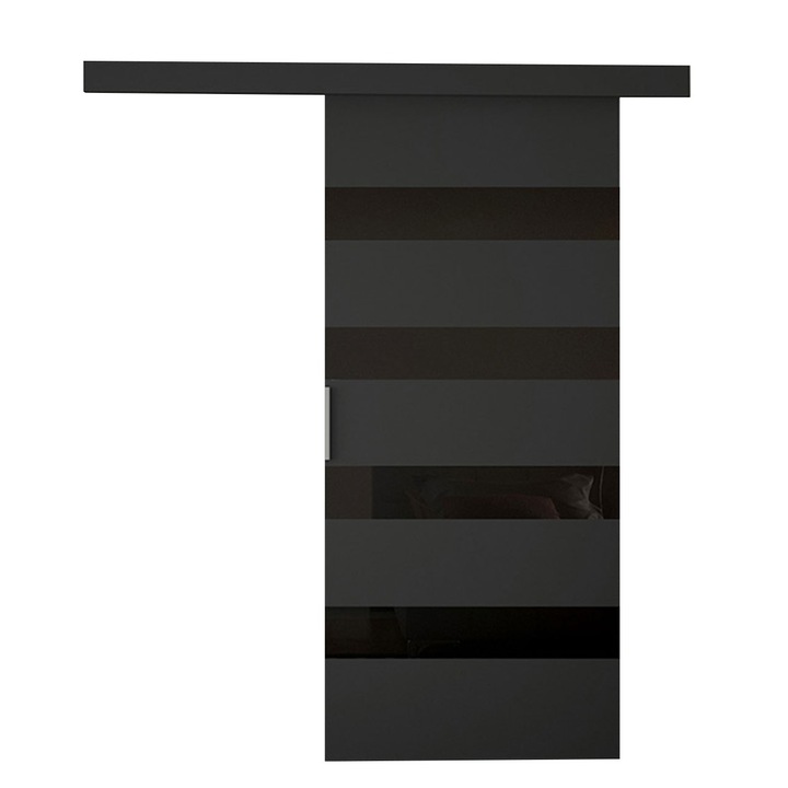 Usa glisanta Opera 90 V, MIRJAN24, negru / negru lacobel, 96x205 cm